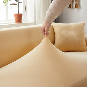 miniature Tissu housse canapé d&#39;angle beige