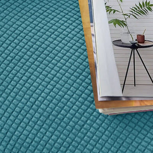 miniature élastique housse de fauteuil relax jacquard Bleu canard