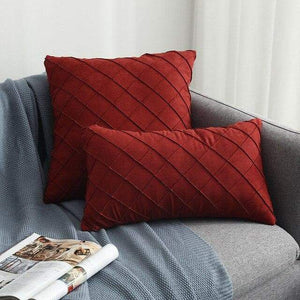 miniature Housse de Coussin Suédine rouge