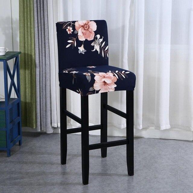 Housse tabouret de bar fleur rose