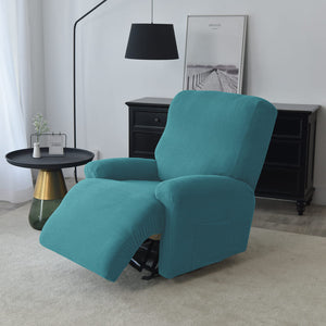 miniature élastique housse de fauteuil relax jacquard Bleu canard