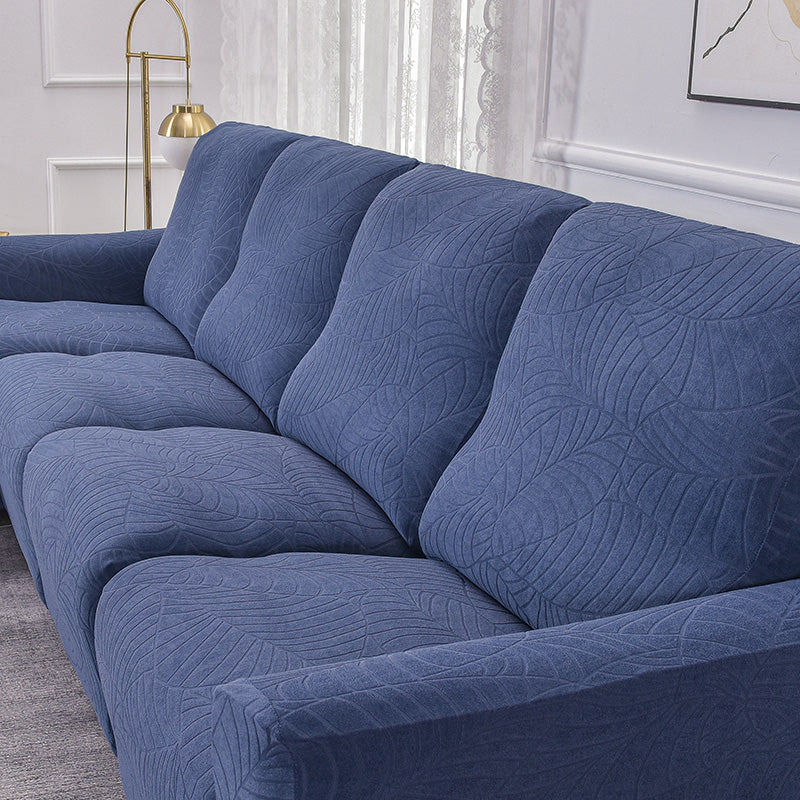 Housse de canapé relax jacquard coté bleu marine