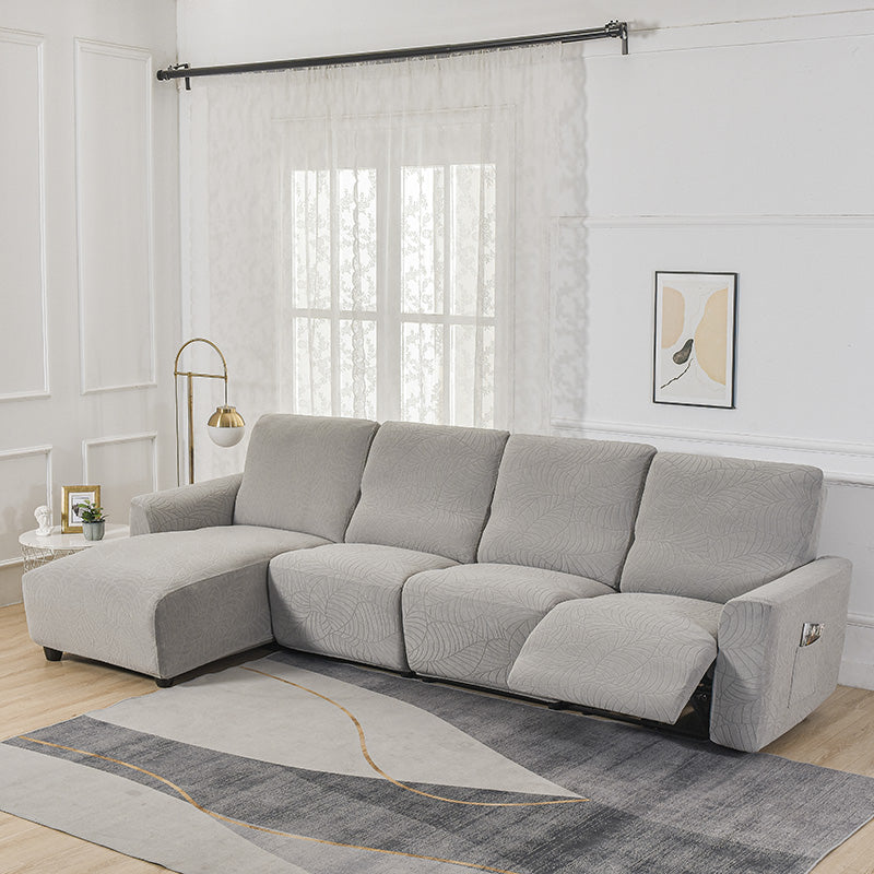 Housse de canapé relax jacquard incliné gris