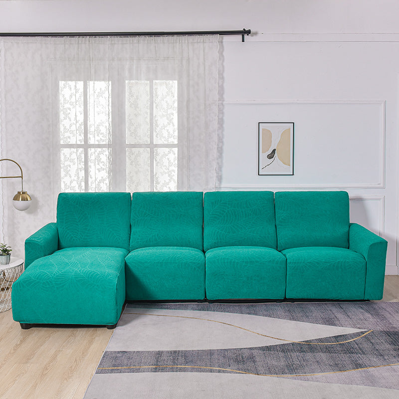 Housse de canapé relax jacquard vert émeraude