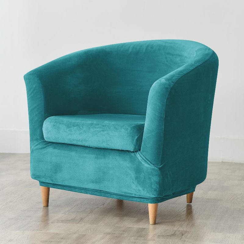 Housse de fauteuil cabriolet Velours bleu tiffany avec coussin