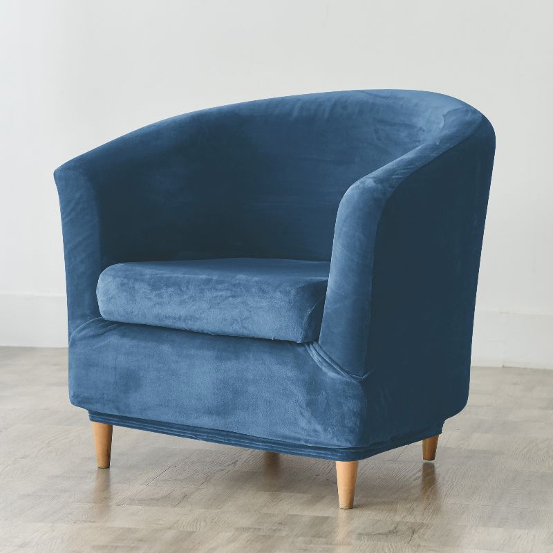 Housse de fauteuil cabriolet Velours bleue avec coussin
