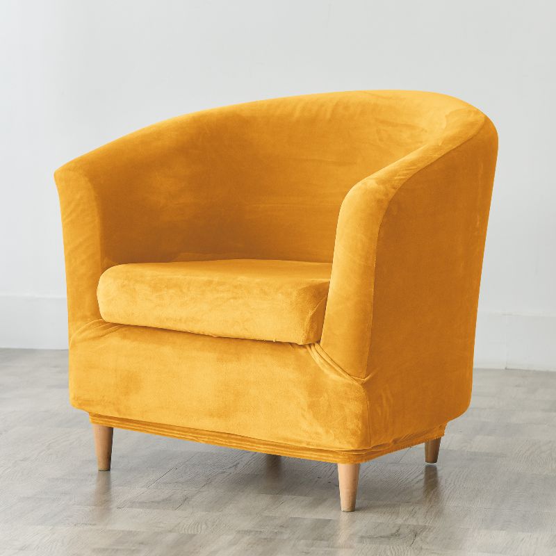 Housse de fauteuil cabriolet Velours jaune doré avec coussin