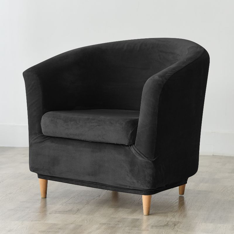 Housse de fauteuil cabriolet Velours noir avec coussin