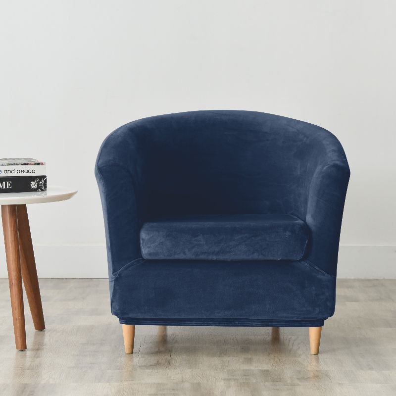 Housse de fauteuil cabriolet Velours bleu nuit