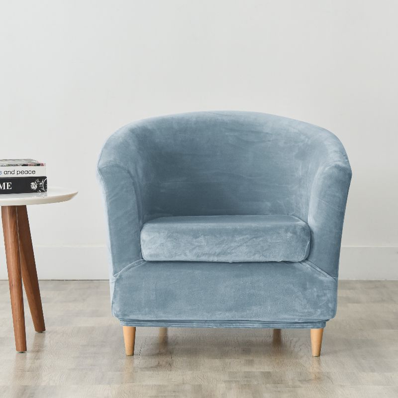 Housse de fauteuil cabriolet Velours bleu clair