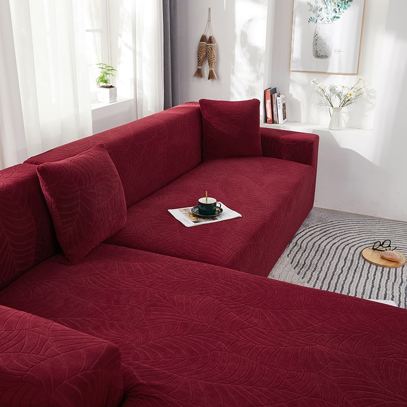 Housse de Canapé d&#39;Angle Imperméable Bordeaux