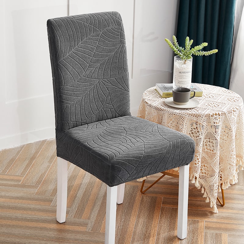 Housse de chaise – Housse de protection extensible pour chaise – Housse  chaise modèle feuilles sur gris –