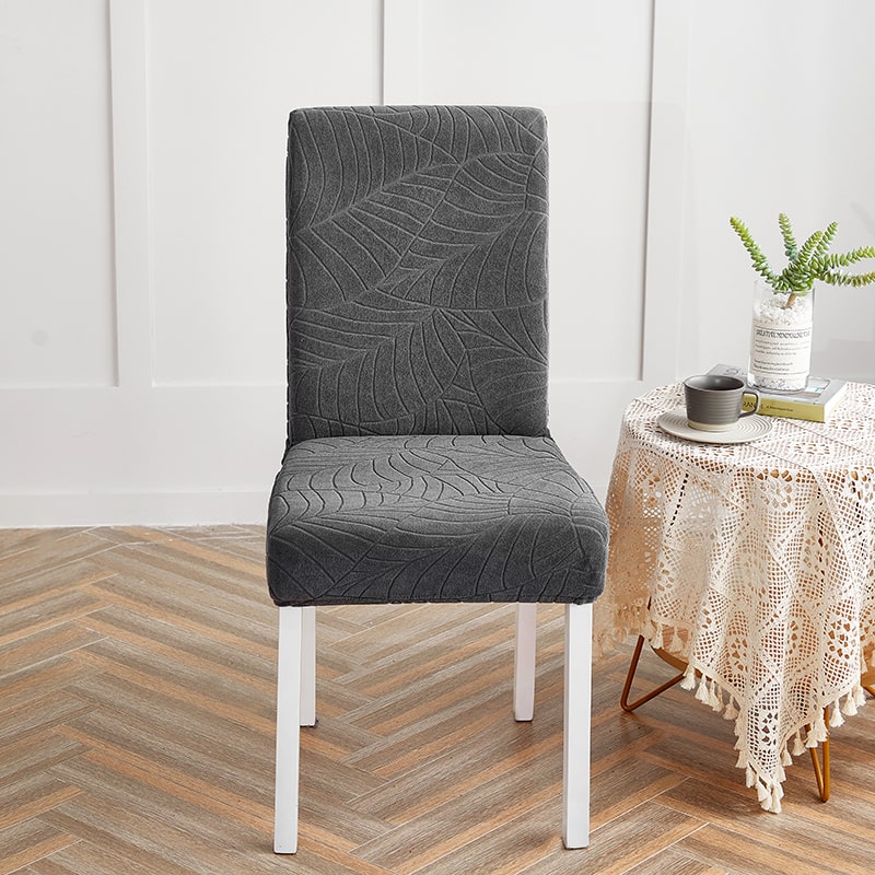 Housse de Chaise Imperméable Feuille Gris Anthracite
