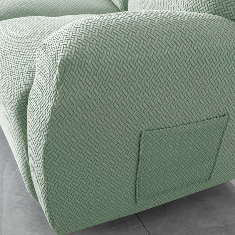 poche latérale housse de canapé relax microfibre vert clair