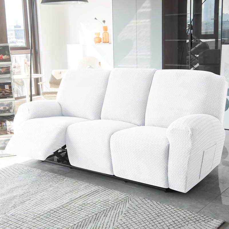 housses microfibre blanc pour canapé relax 3 places