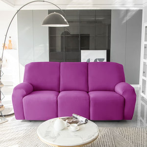 miniature avant canapé relax 3 places housses extensibles violet