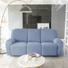 avant canapé relax 3 places housses extensibles bleu