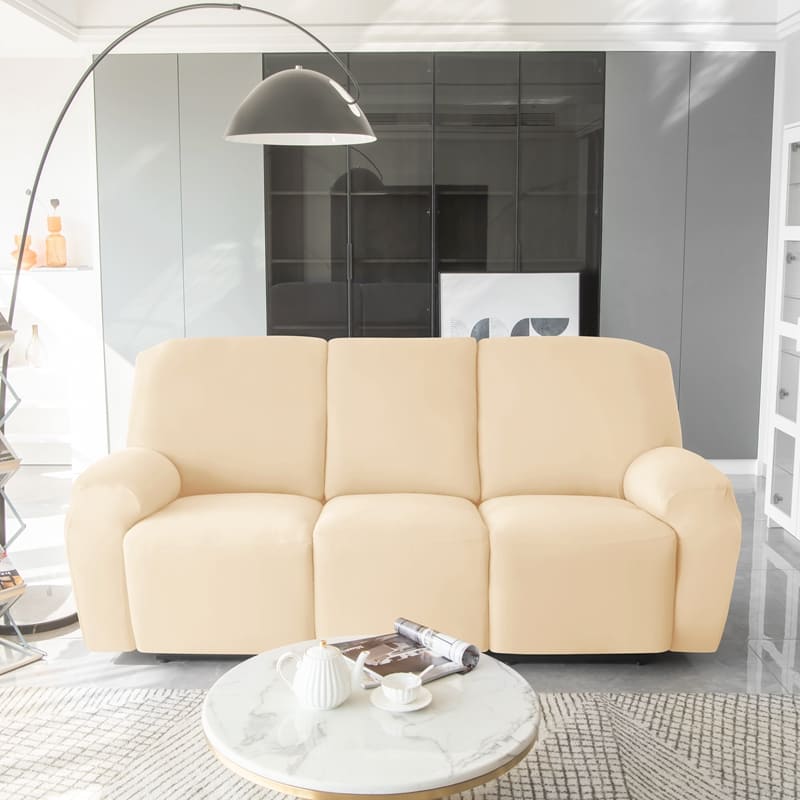 avant canapé relax 3 places housses extensibles beige