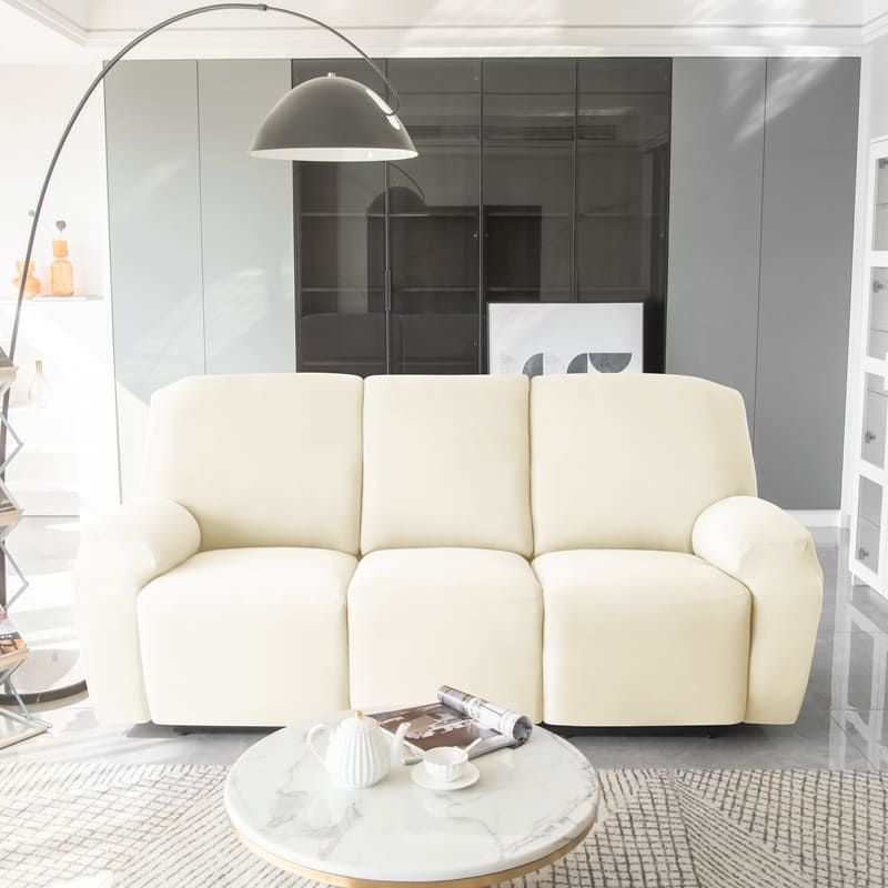 avant canapé relax 3 places housses extensibles crème