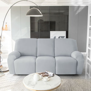 miniature avant canapé relax 3 places housses extensibles gris clair