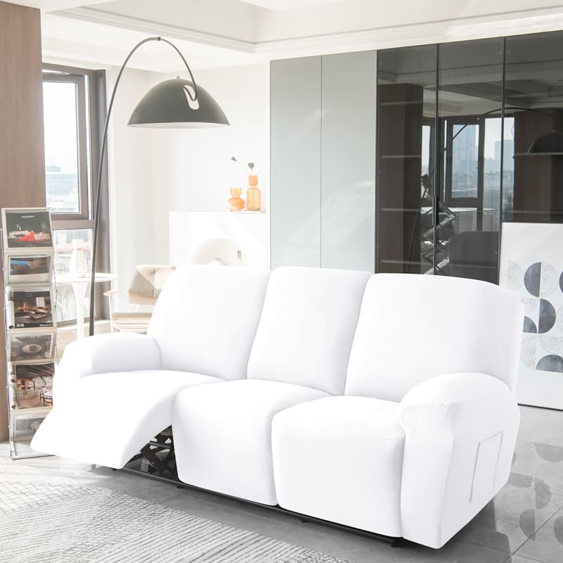 housses blanches pour canapé relax 3 places