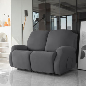 miniature avant canapé relax 3 places housses extensibles gris foncé