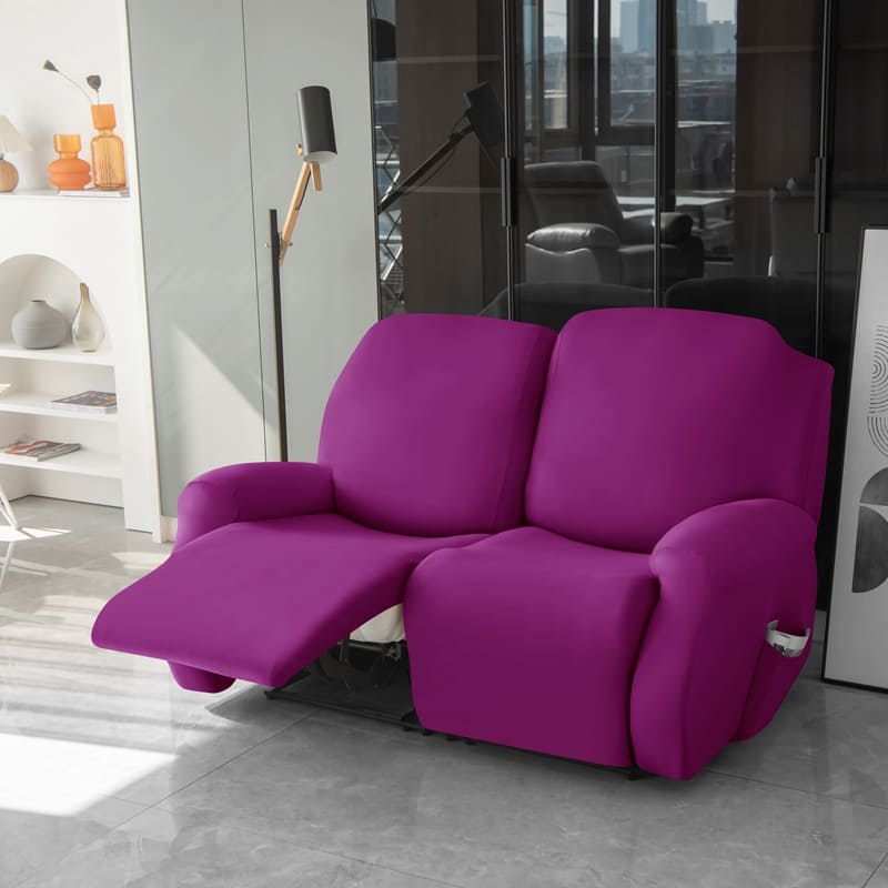 housses violet pour canapé relax 2 place