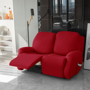 miniature avant canapé relax 3 places housses extensibles rouge