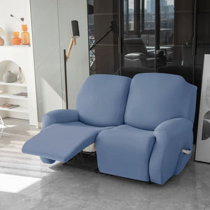 miniature avant canapé relax 3 places housses extensibles bleu
