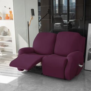 miniature avant canapé relax 3 places housses extensibles prune