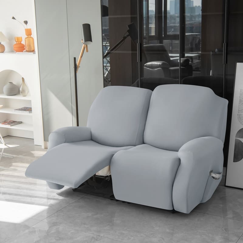 housses gris clair pour canapé relax 2 place