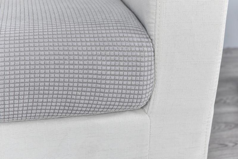 housse de siège vue rapprochée gris clair