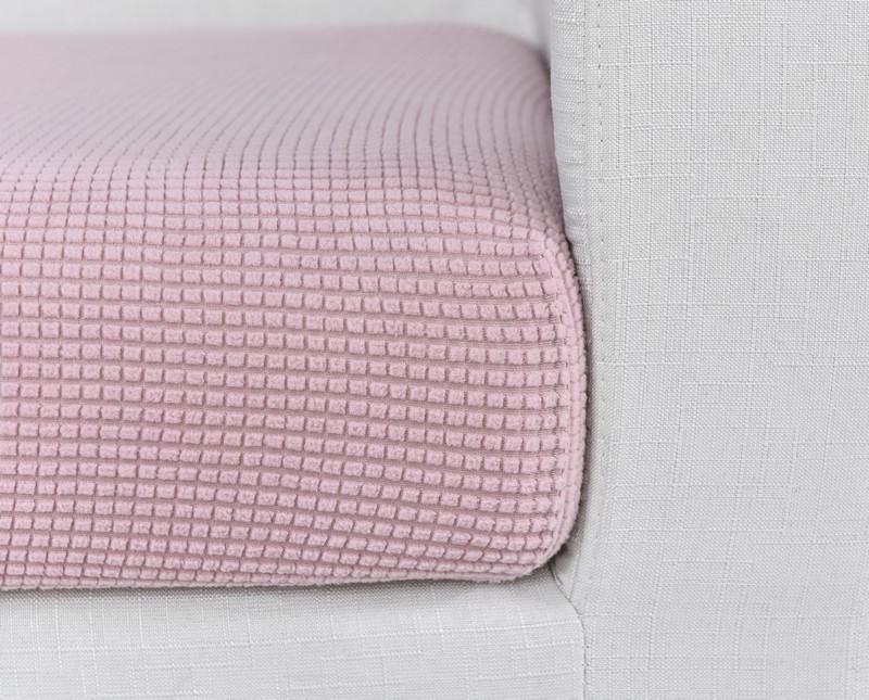 housse de siège rose vue rapprochée