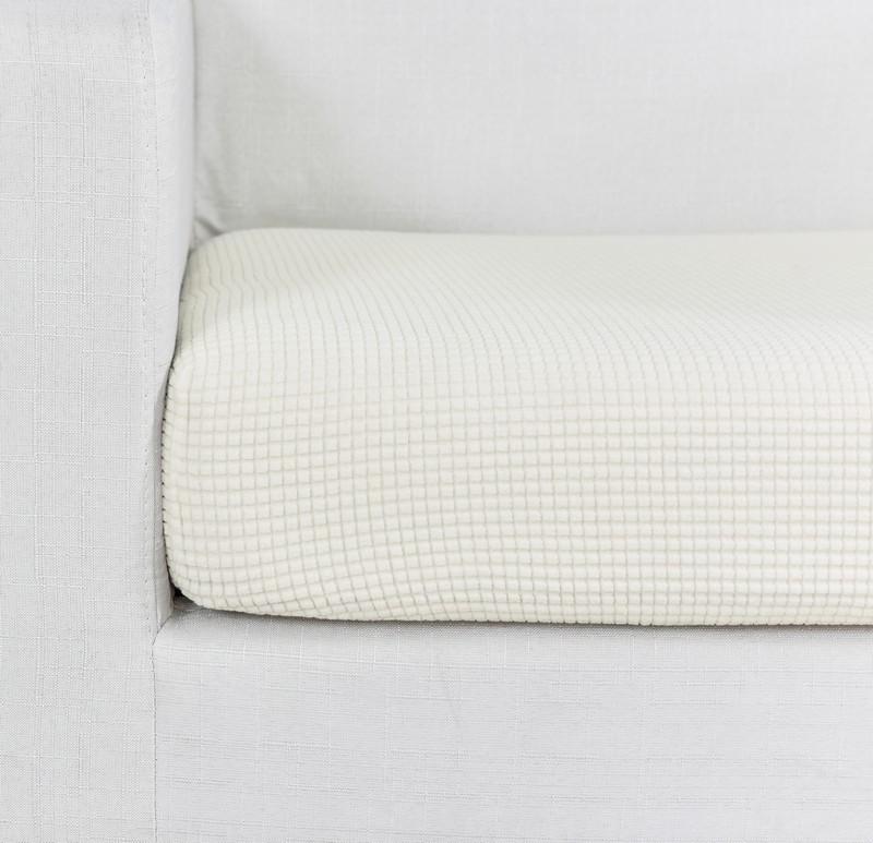 housse de siège blanc vue rapprochée