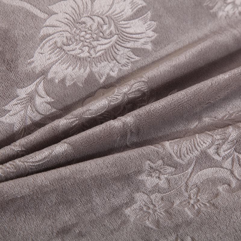 tissu Housse Clic Clac Velours Floral taupe