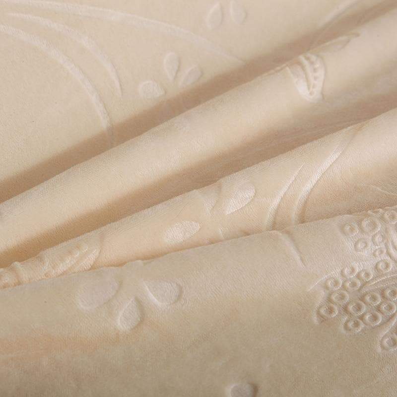 tissu Housse Clic Clac Velours Floral beige