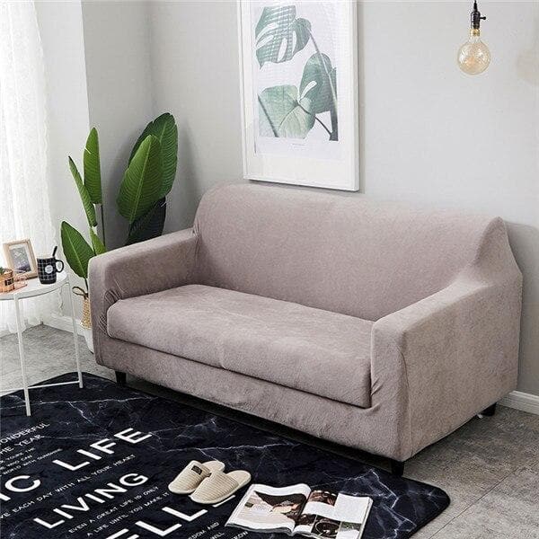 Housse canapé gris clair