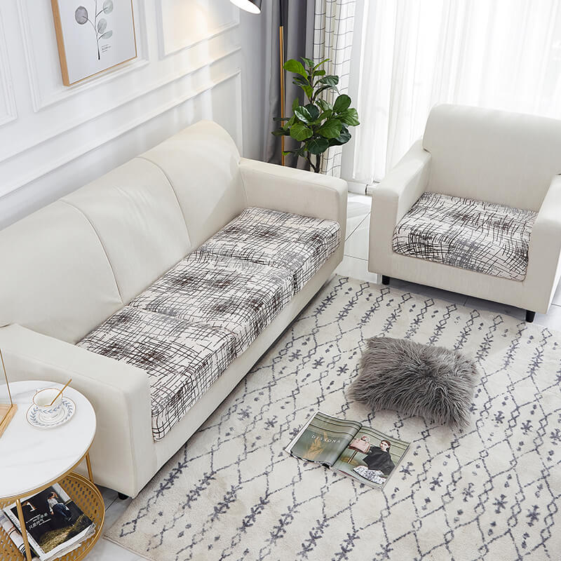 Housse style rayé pour Coussin d&#39;Assise de Canapé