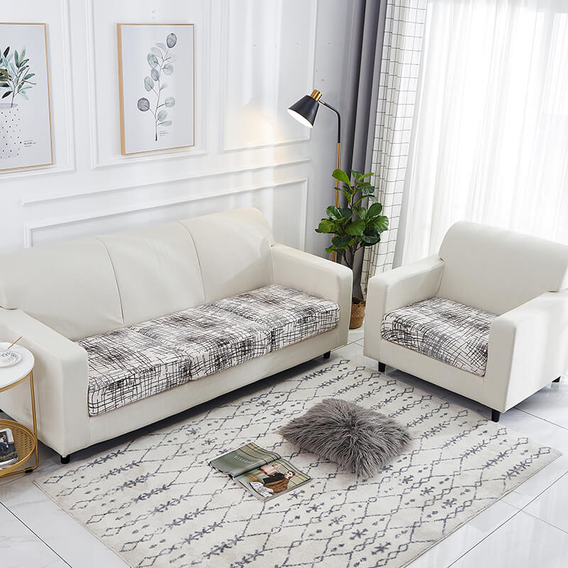 Housse style rayé pour Coussin d&#39;Assise de Canapé