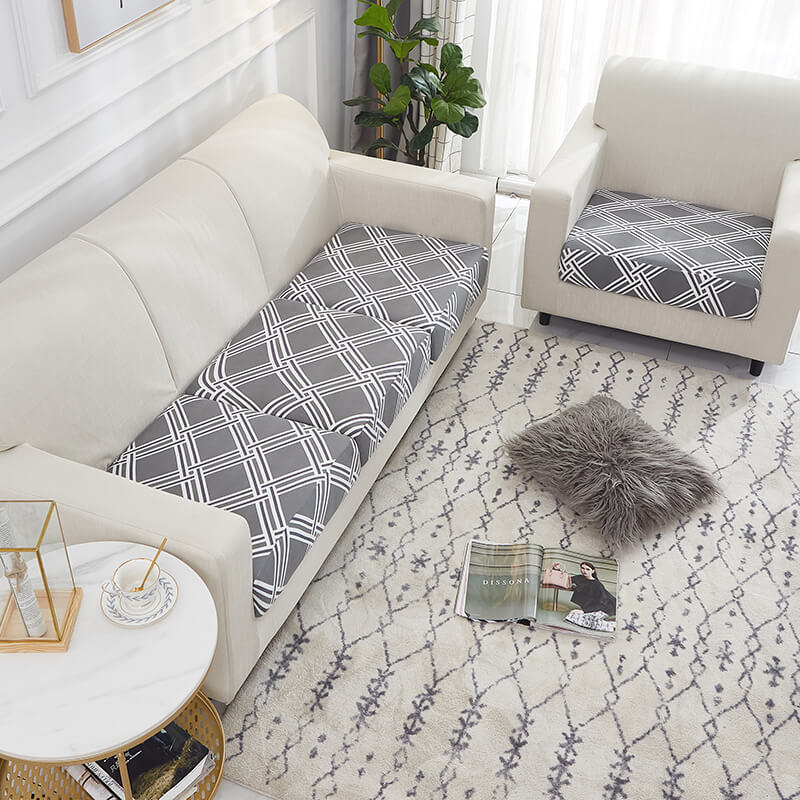 Housse rayée pour Coussin d&#39;Assise de Canapé