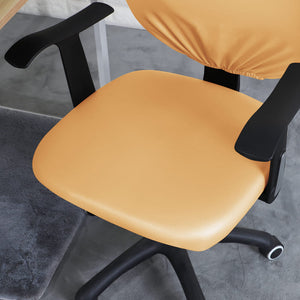 miniature tissu extensible housse de chaise bureau cuir beige