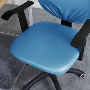 miniature tissu extensible housse de chaise bureau cuir bleu ciel