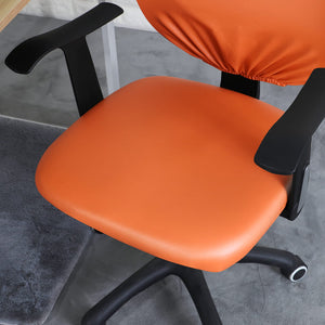 miniature tissu extensible housse de chaise bureau cuir orange
