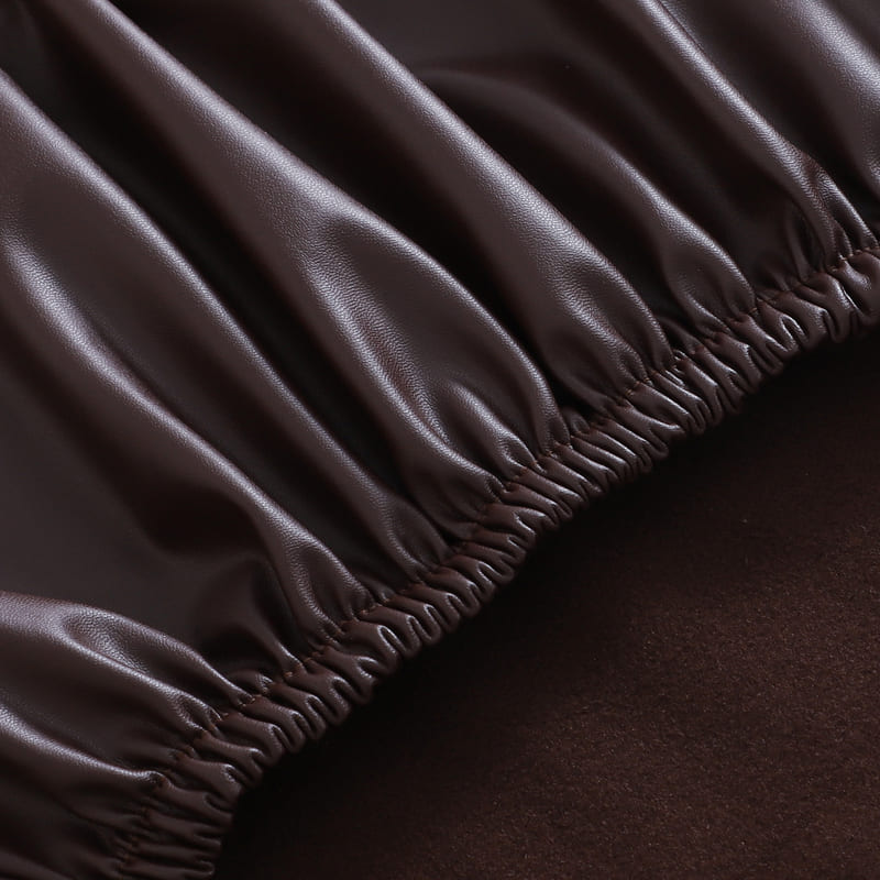 couture housse de chaise bureau cuir café