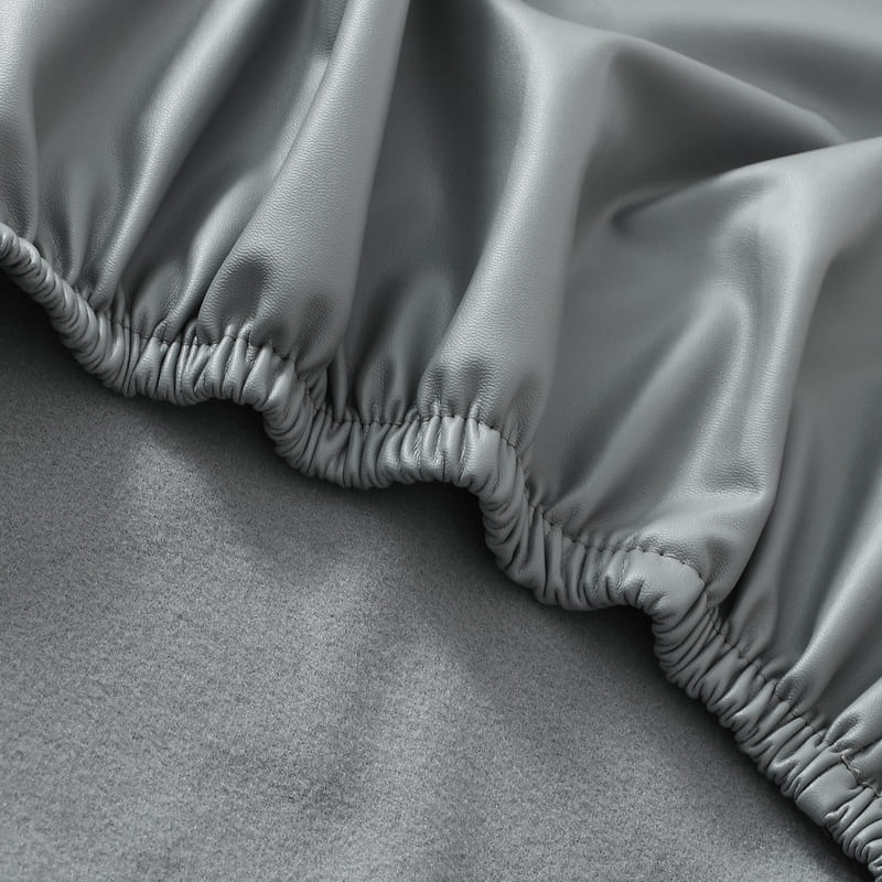 couture housse de chaise bureau cuir gris