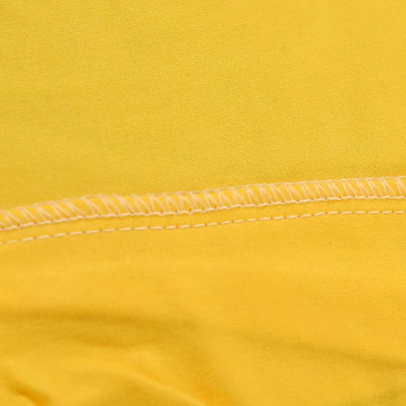 couture housse extensible jaune pour coussin assise canapé