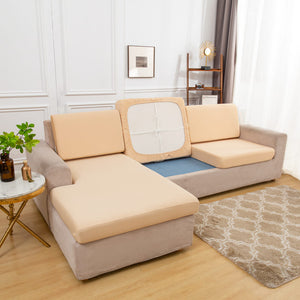 miniature textile housse extensible beige pour coussin assise canapé