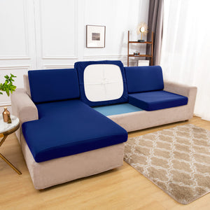 miniature textile housse extensible bleue coussin assise canapé