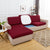 dessous coussin housse extensible bordeaux pour coussin assise canapé