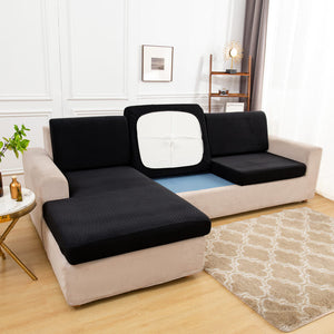 miniature textile housse pour coussin assise canape microfibre noire